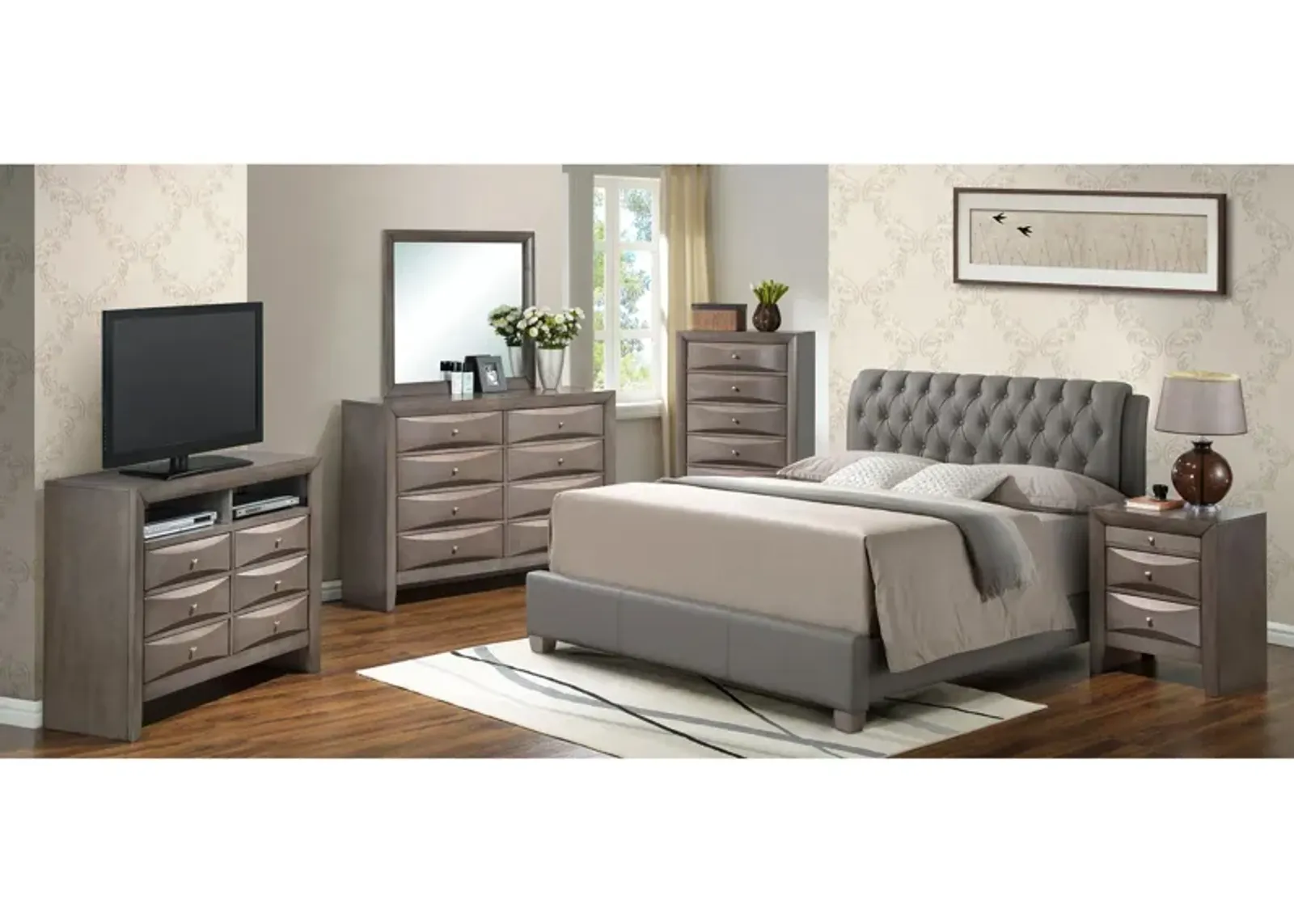 Marilla 4-pc. Upholstered Bedroom Set