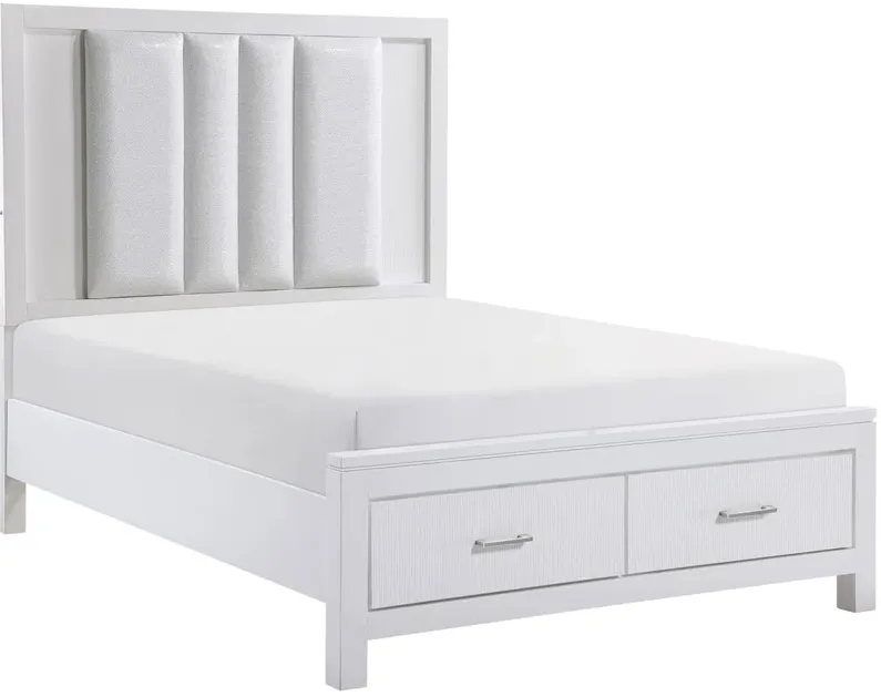 Garretson Platform Bed with Storage in White by Homelegance