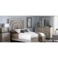 Montara 4-pc. Bedroom Set in Washed Taupe Silver Champagne by Liberty Furniture