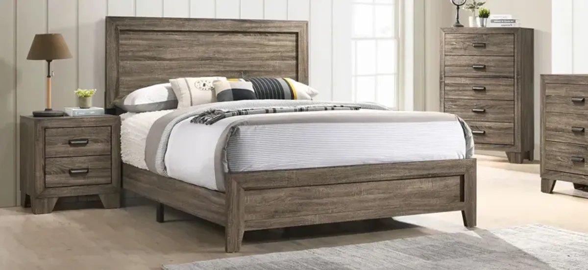 Millie Panel Bed in Gray by Crown Mark