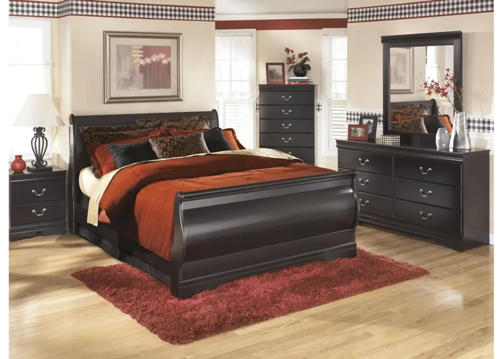 Huey Vineyard 4-pc. Bedroom Set in Black by Ashley Furniture