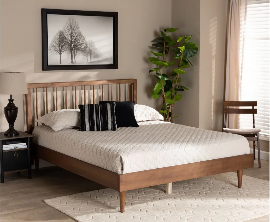 Sora Mid-Century Full Size Platform Bed in Ash Walnut by Wholesale Interiors