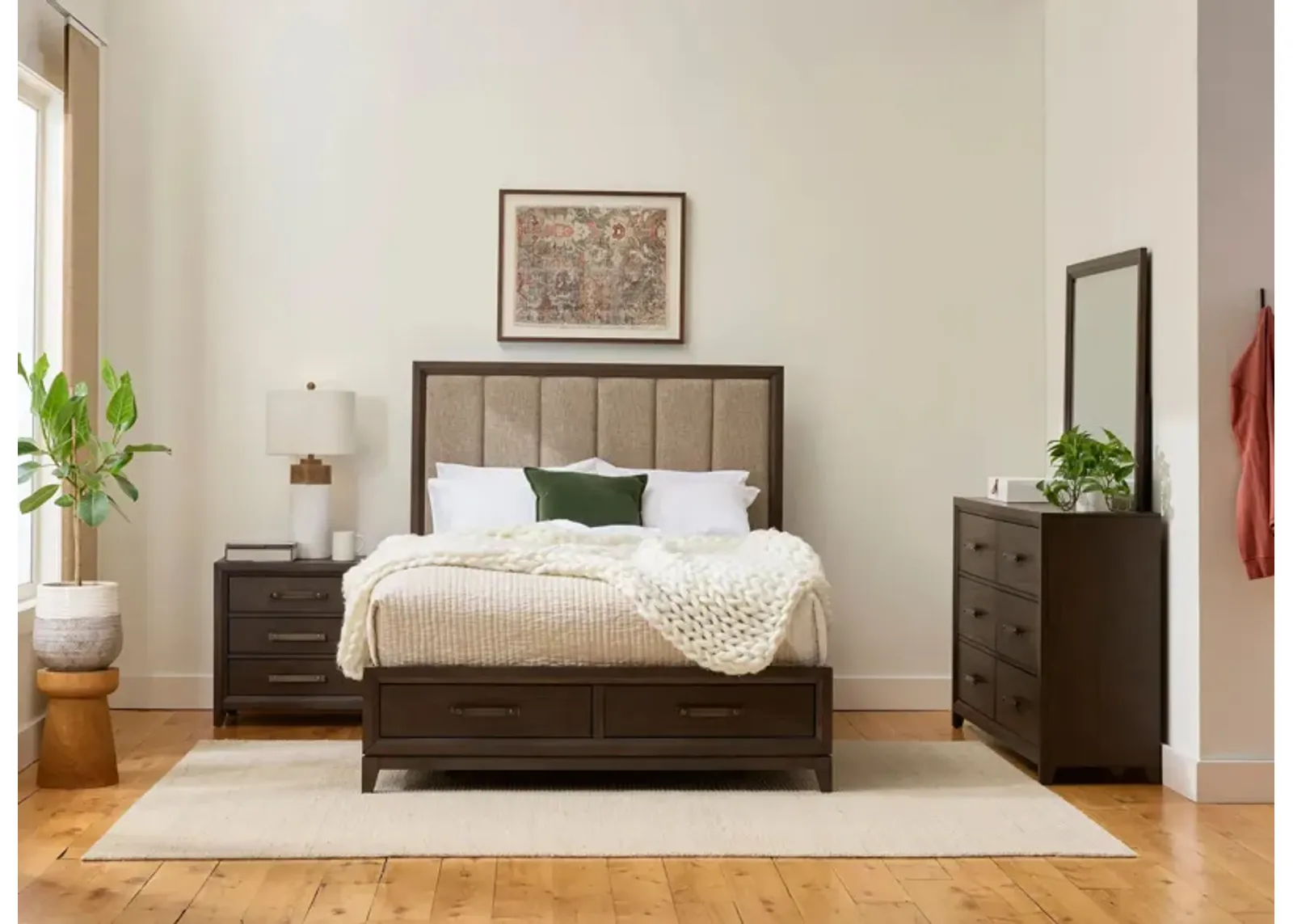 Bardwell 4-pc Bedroom Set in Brown by Bellanest