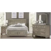 Donegan 4-pc. Storage Bedroom Set in Wire-brushed gray by Homelegance