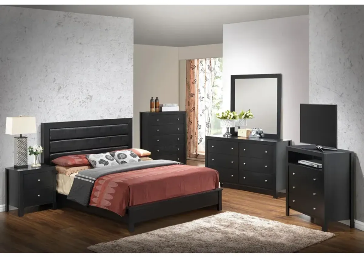 Burlington 4-pc. Upholstered Bedroom Set in Black by Glory Furniture