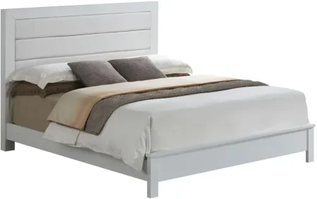 Burlington 4-pc. Upholstered Bedroom Set in White by Glory Furniture