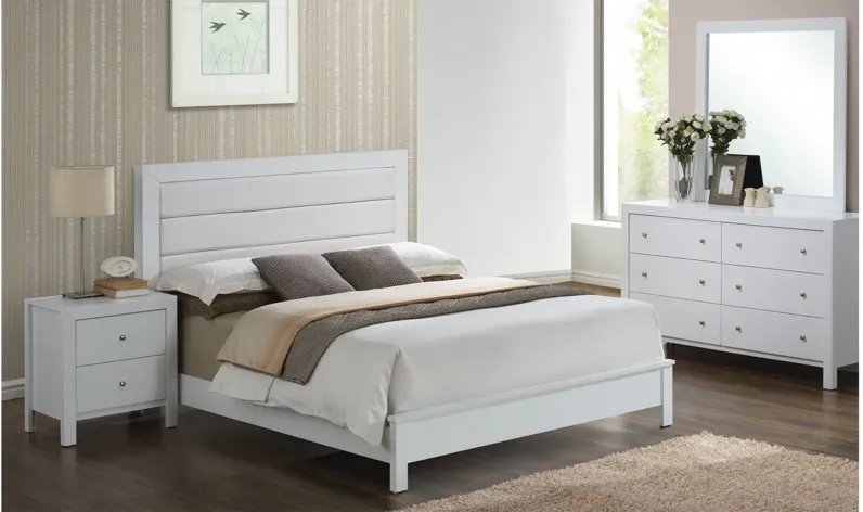 Burlington 4-pc. Upholstered Bedroom Set in White by Glory Furniture