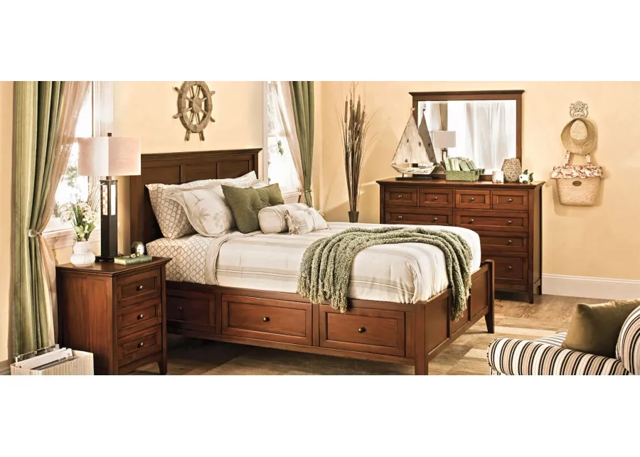 Westlake 4-pc. Platform Bedroom Set w/ Storage Bed in Cherry by A-America