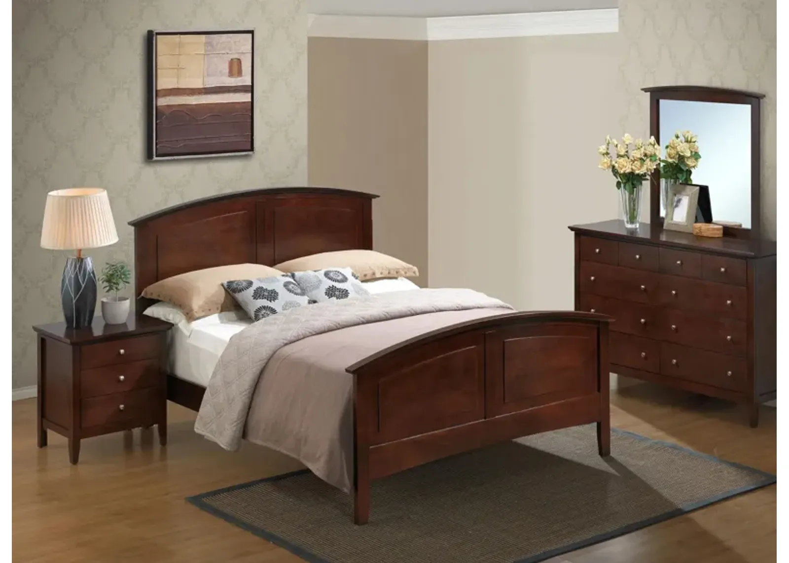 Hammond 4-pc. Panel Bedroom Set in Cappuccino by Glory Furniture