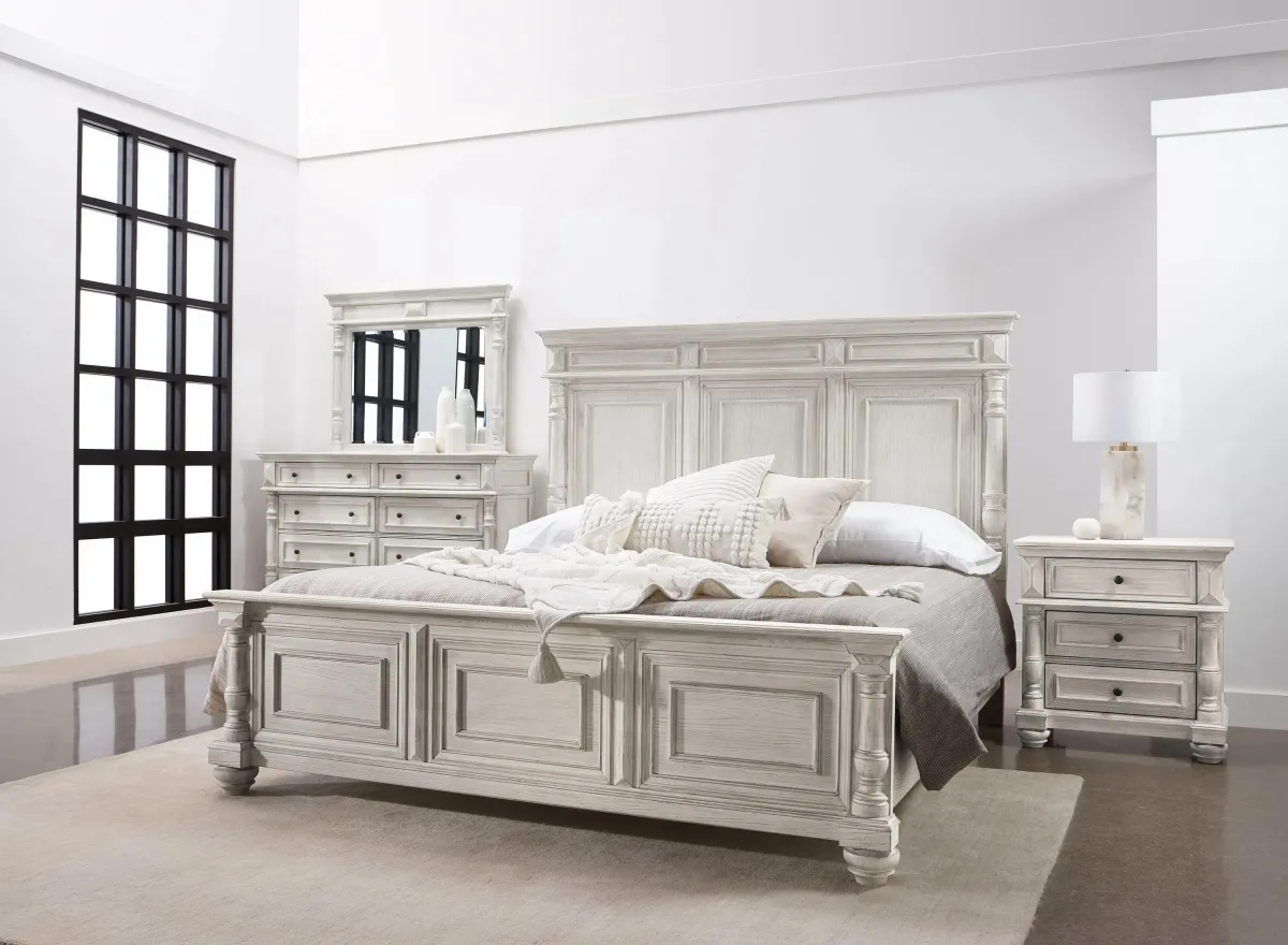 Ilaria 4-pc. Platform Bedroom Set in Worn Ivory by A-America