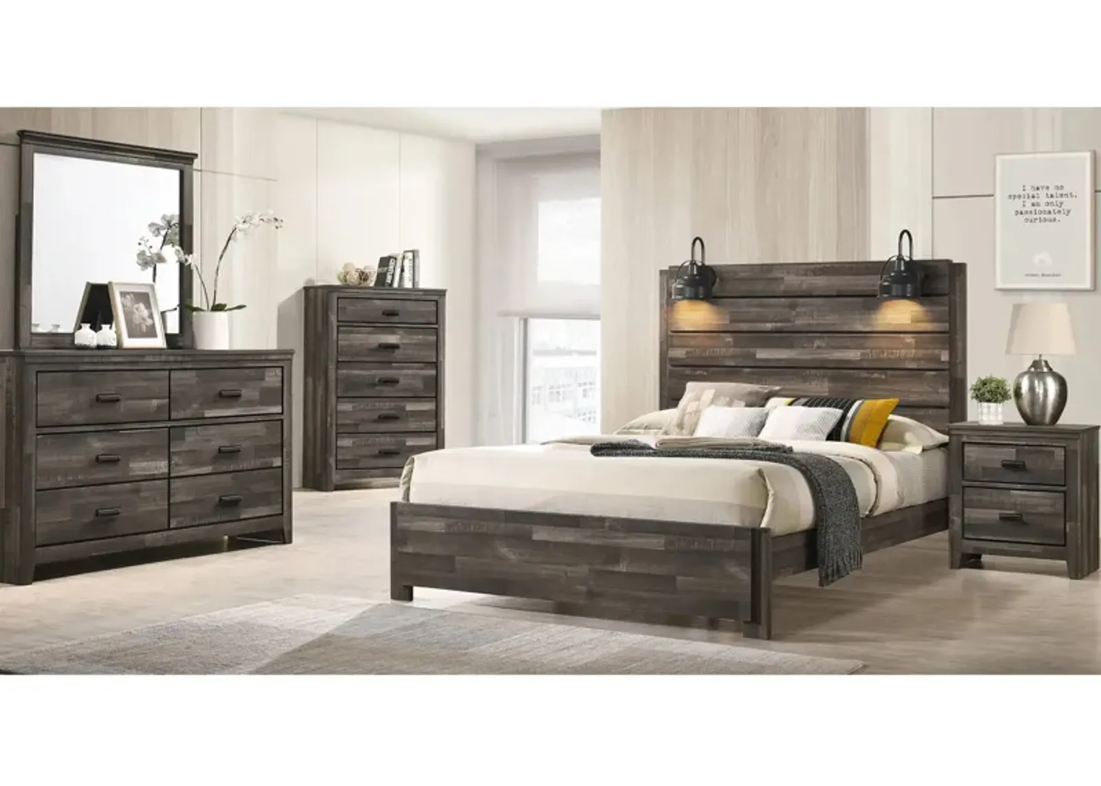 Carter Lane Bedroom Set in AUTUMN LEAVES by Crown Mark