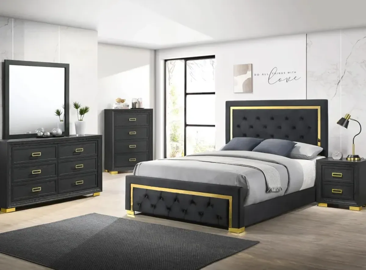 Pepe 5-Pc Queen Bedroom Set in 2882 Black by Crown Mark