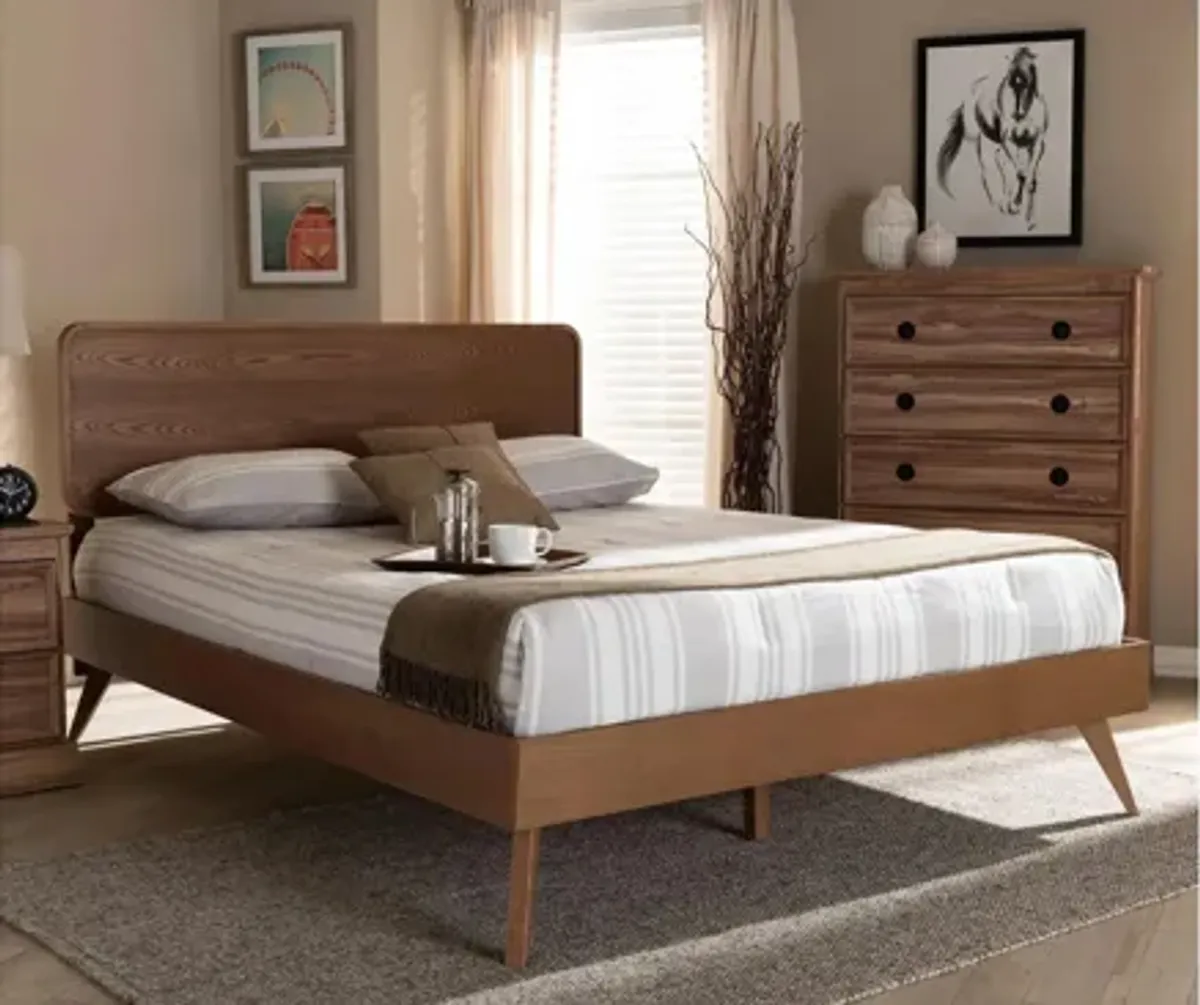 Demeter Mid-Century Queen Size Platform Bed