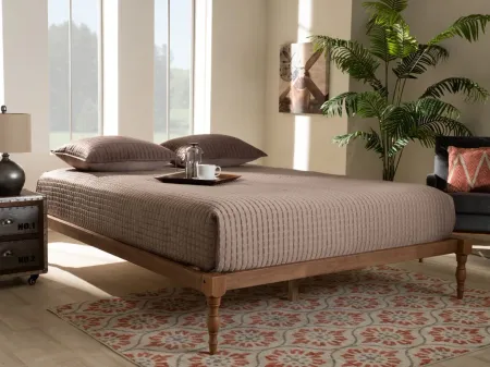 Iseline Queen Size Platform Bed Frame in Walnut by Wholesale Interiors