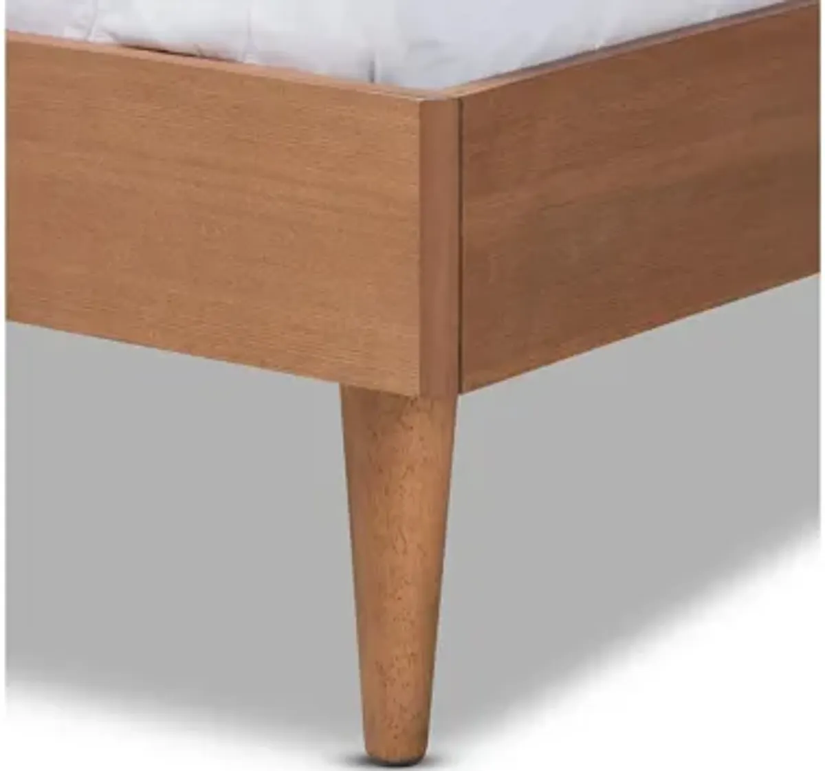 Rina Mid-Century Platform Bed with Wrap-Around Headboard