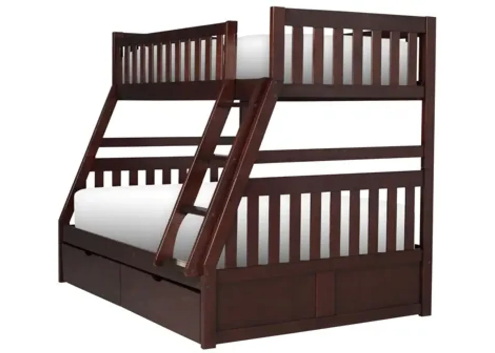 Belisar Twin-Over-Full Storage Bunk Bed in Cherry by Bellanest