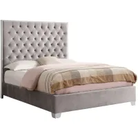 Louisa Upholstered Bed in silver gray by Emerald Home Furnishings