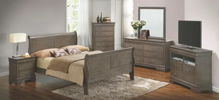 Rossie Sleigh Bed in Gray by Glory Furniture