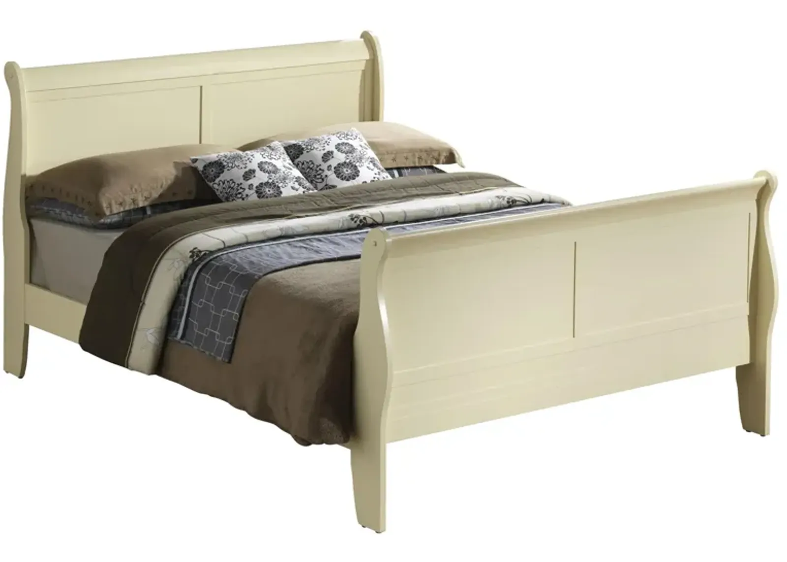 Rossie Sleigh Bed in Beige by Glory Furniture