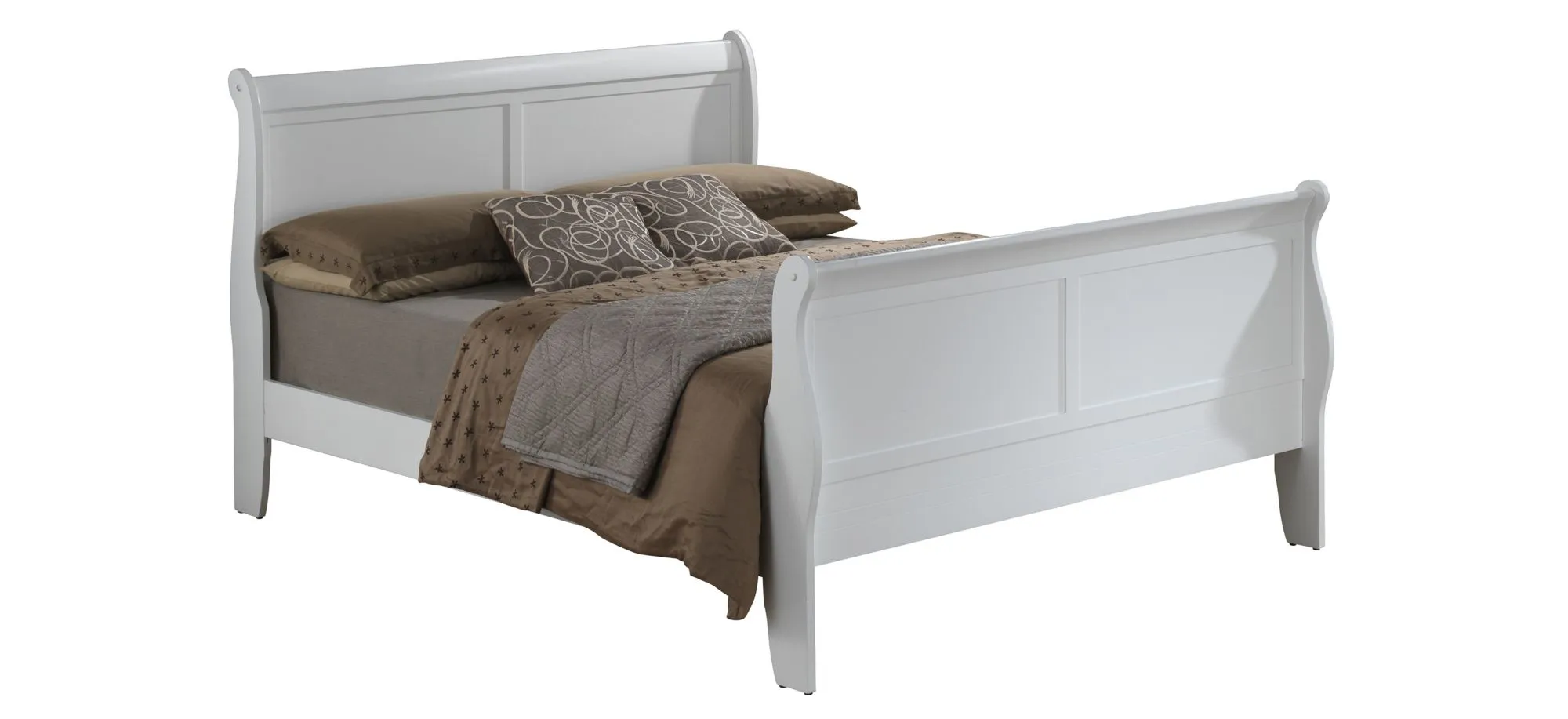 Rossie Sleigh Bed in White by Glory Furniture