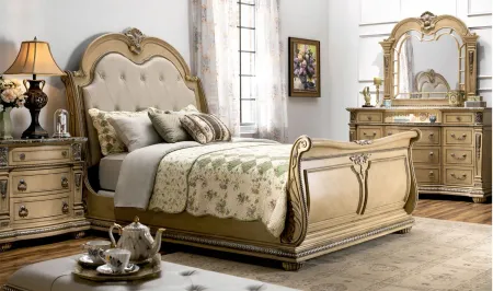 Wilshire Sleigh Bed in Bisque by Davis Intl.