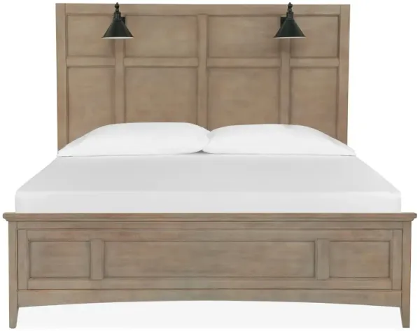 Ivy Ridge Panel Bed w/ Lamp Headboard