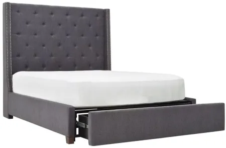 Quinn Platform Storage Bed in Gray by Bellanest