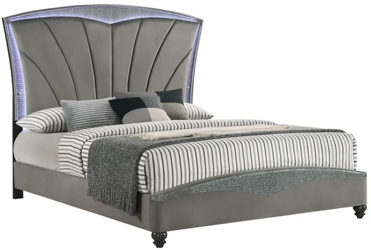 Frampton Upholstered Bed in Gray by Crown Mark