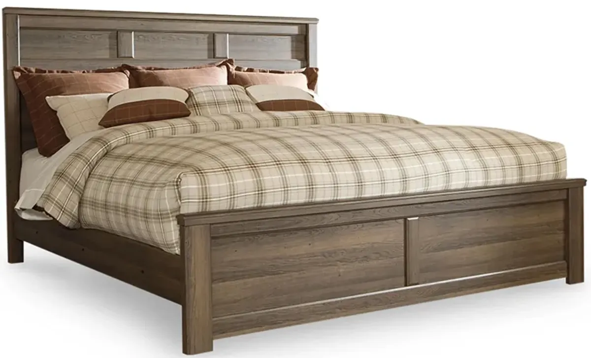 Juararo California King Panel Bed in Dark Brown by Ashley Furniture