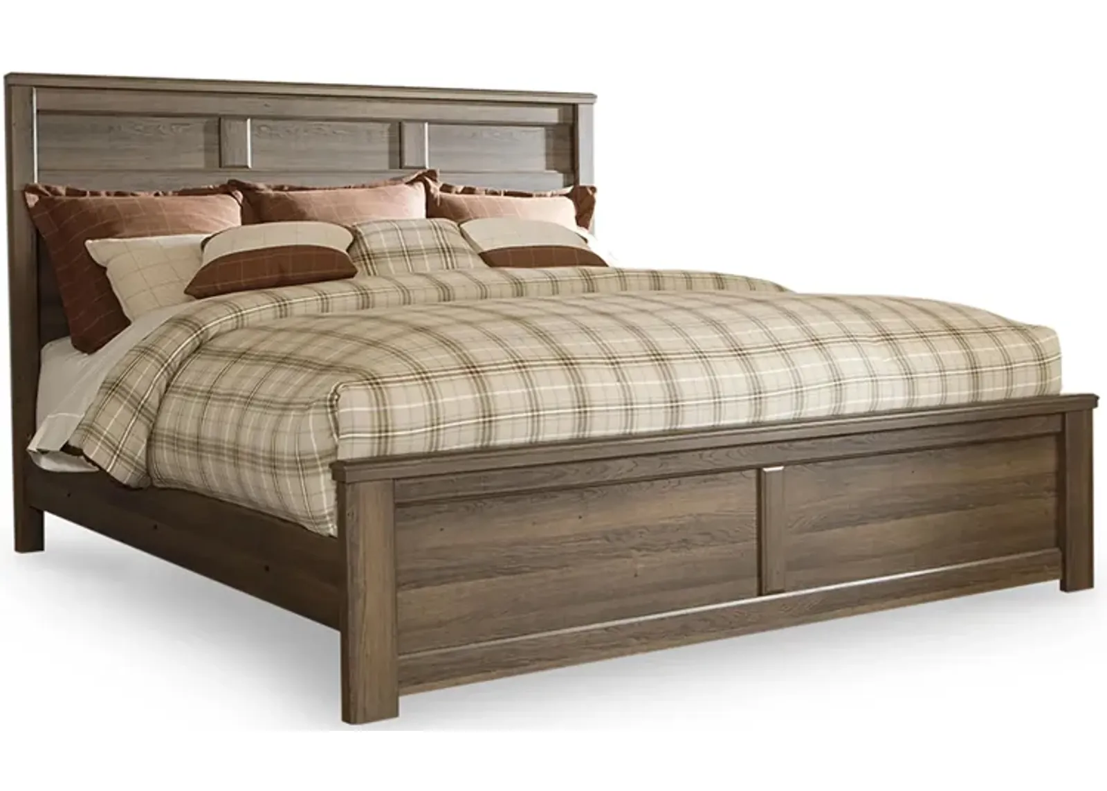 Juararo California King Panel Bed in Dark Brown by Ashley Furniture