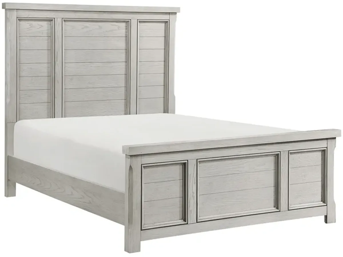 Oslo Panel Bed in Antique Light Gray by Homelegance