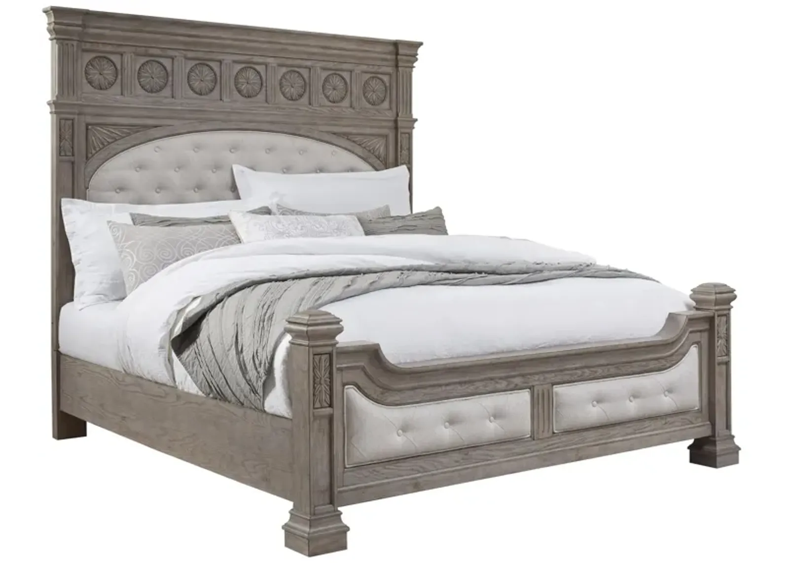 Kingsbury King Panel Bed in Gray by Bellanest.