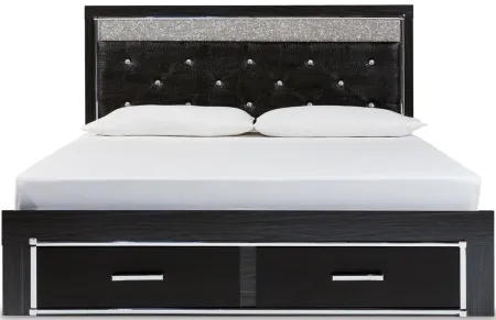 Kaydell King Upholstered Panel Storage Bed in Black by Ashley Furniture