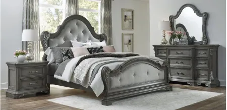 Vivian King Panel Bed in Gray by Bellanest.