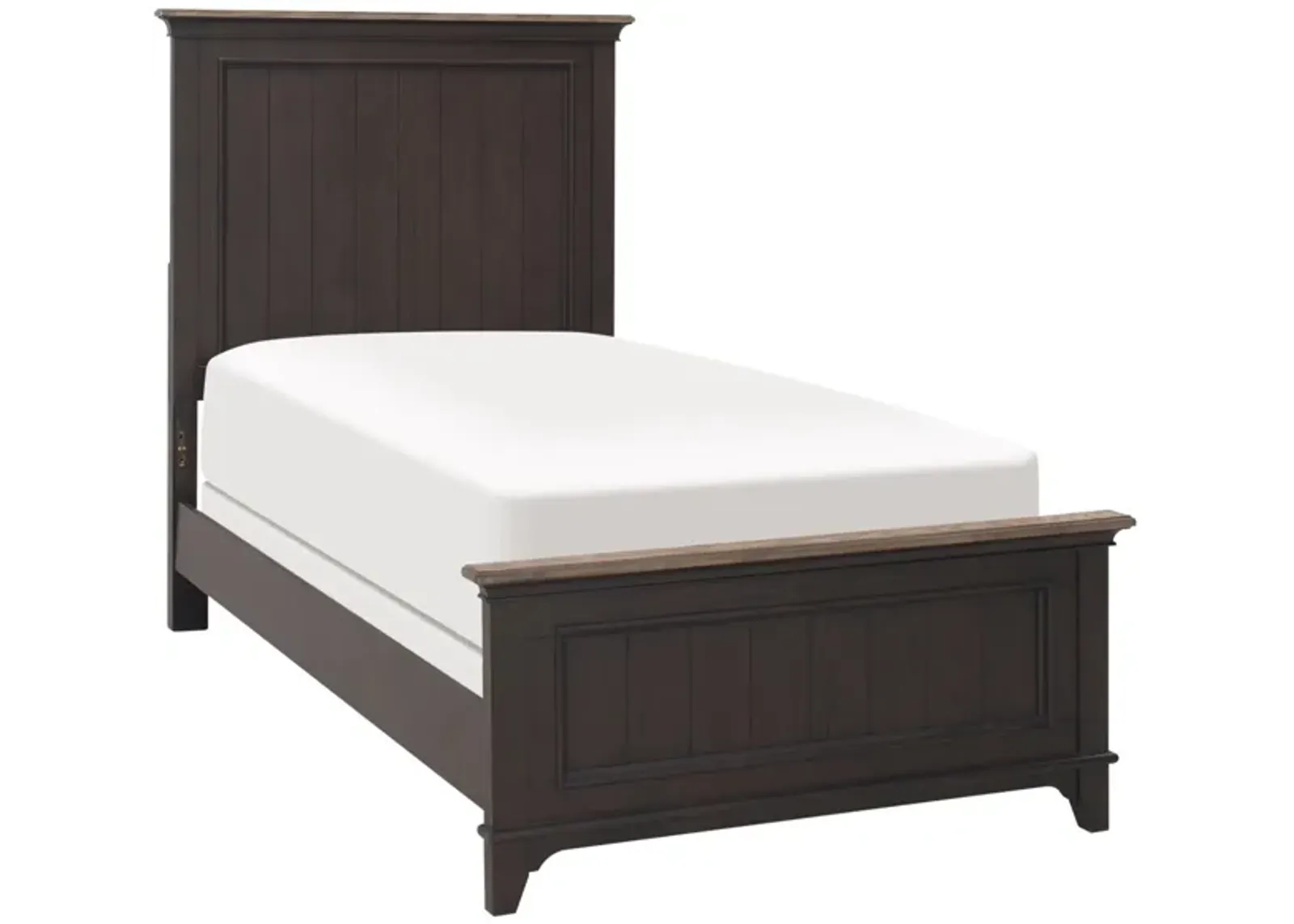 Dakota Full Panel Bed in Wirebrushed Black w/ Ember Gray Tops by Liberty Furniture