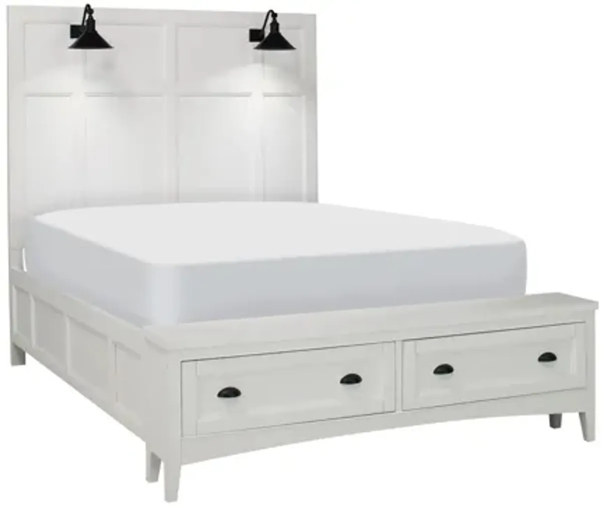 Ivy Ridge Platform Storage Bed w/ Lamp Headboard