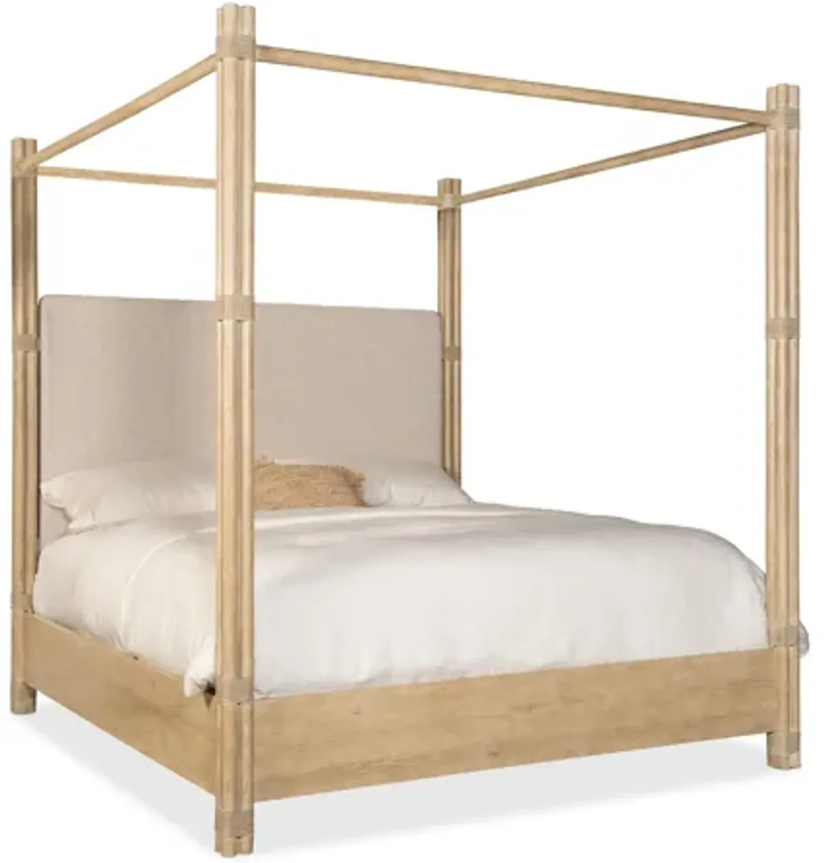 Retreat Pole Rattan Poster Bed w/Canopy