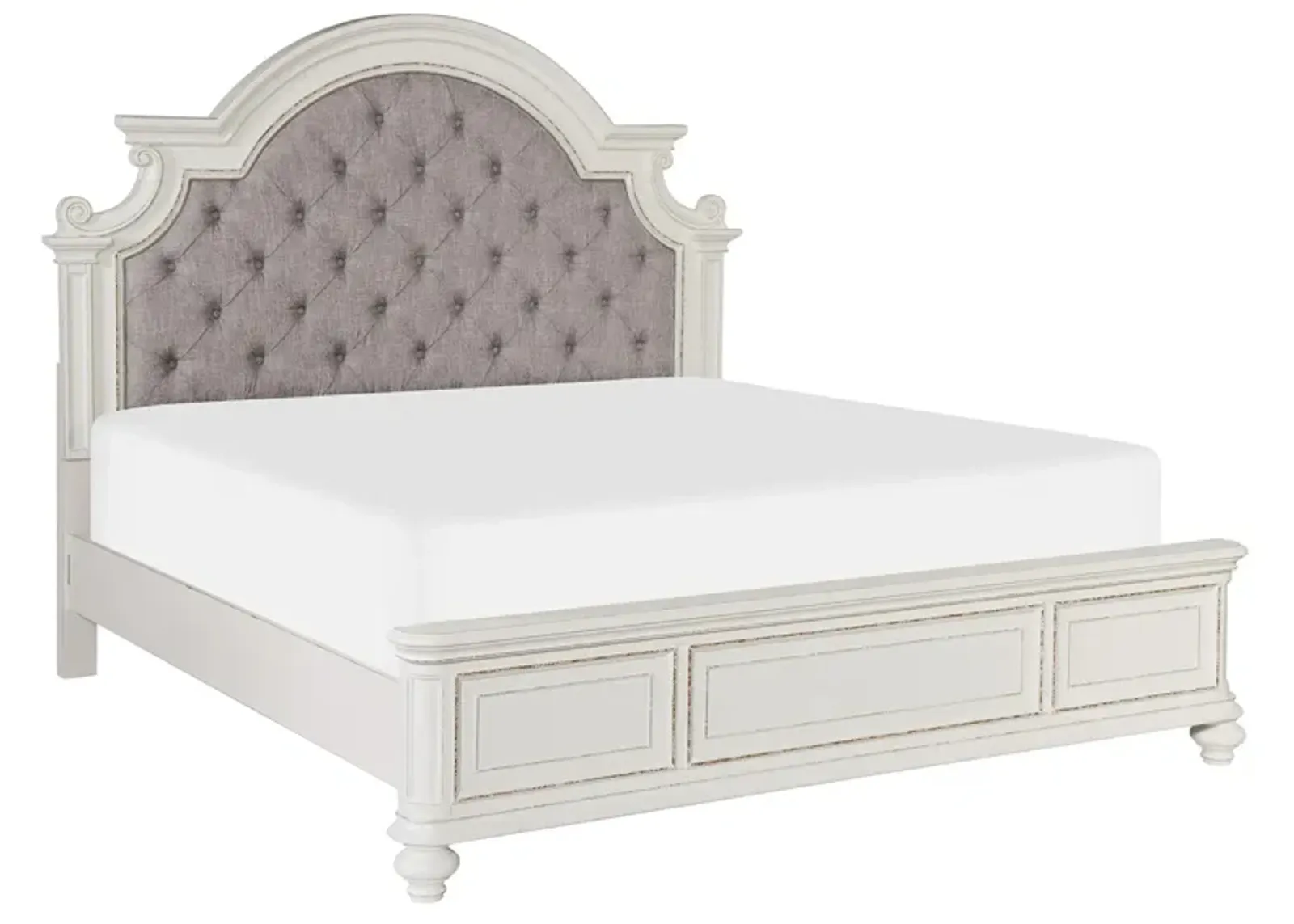 Urbanite Upholstered Bed in Antique White & Gray by Homelegance