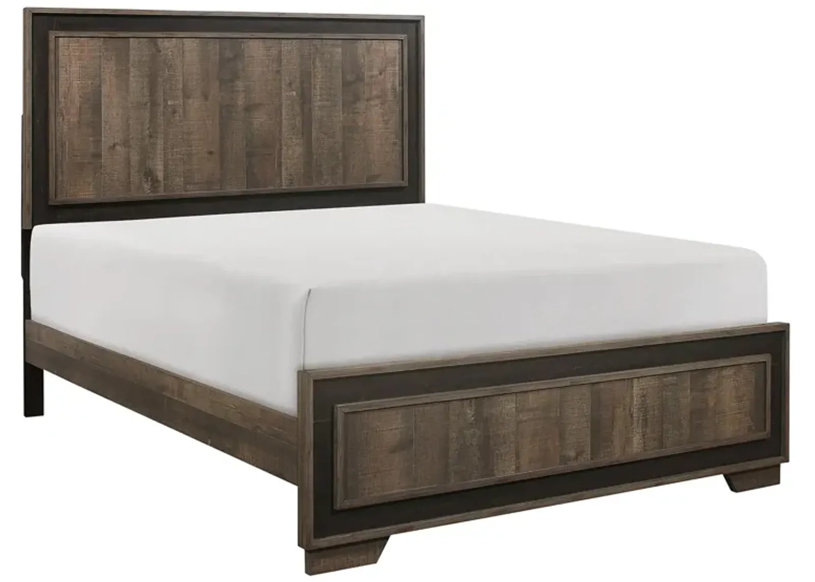 Kerren Panel Bed in rustic mahogany and dark ebony by Homelegance