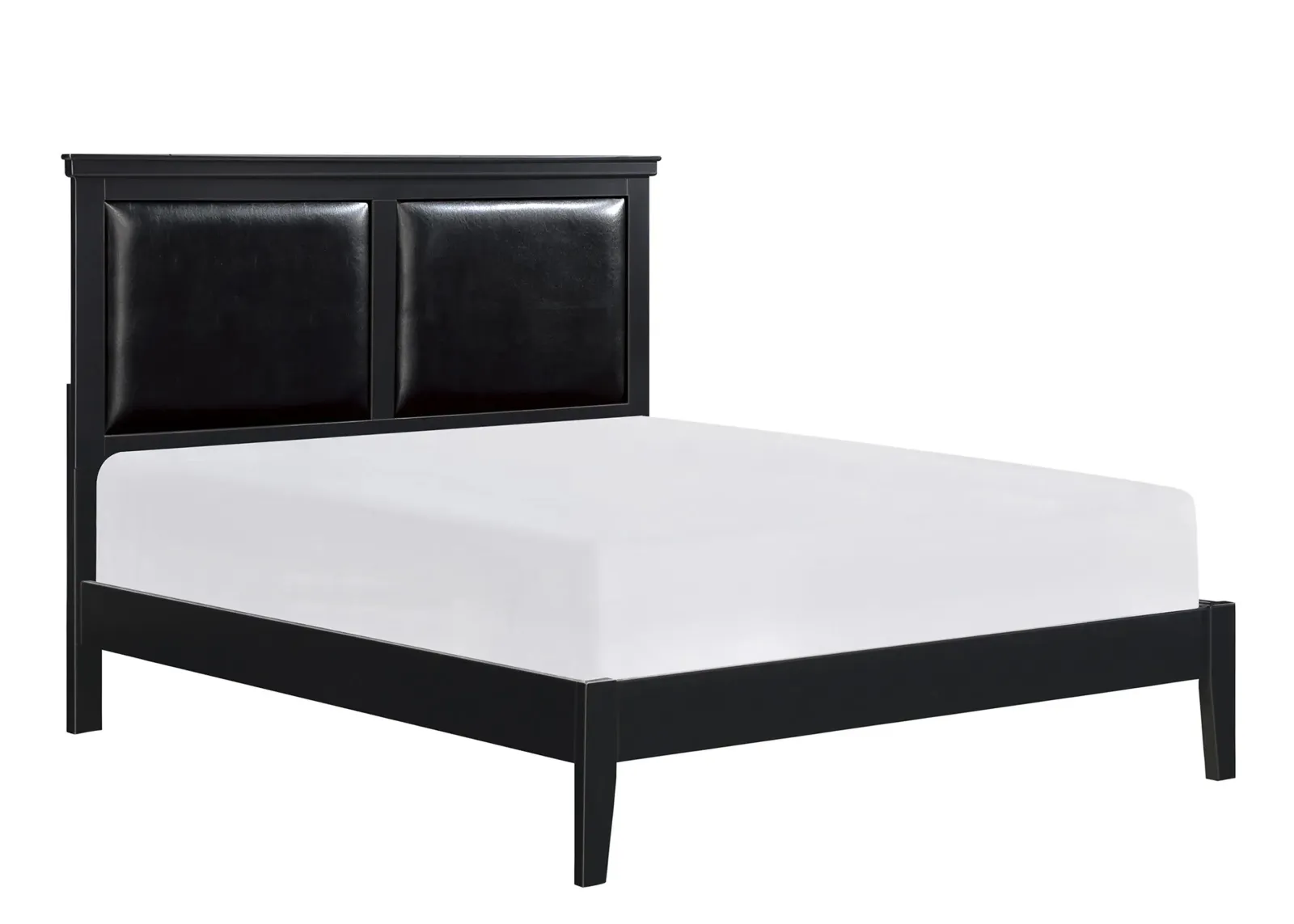 Place Upholstered Bed in Black by Homelegance