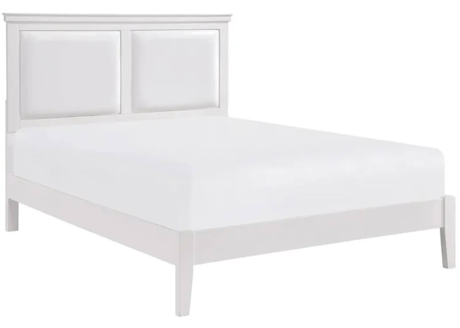 Place Upholstered Bed in White by Homelegance