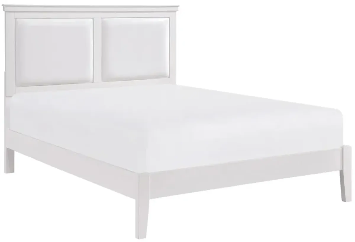 Place Upholstered Bed in White by Homelegance