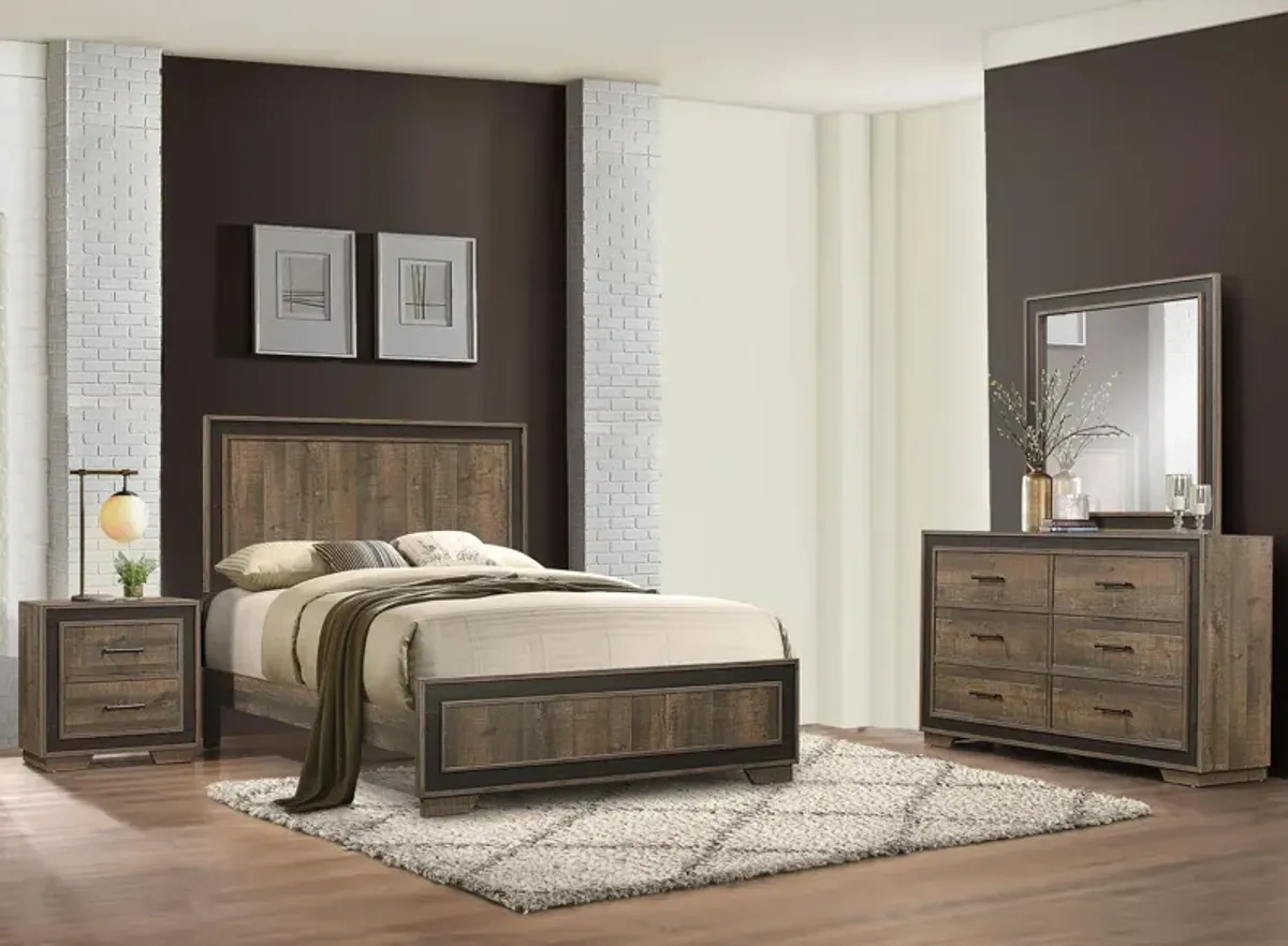 Kerren 4-pc Bedroom Set in Rustic Mahogany and Dark Ebony by Homelegance