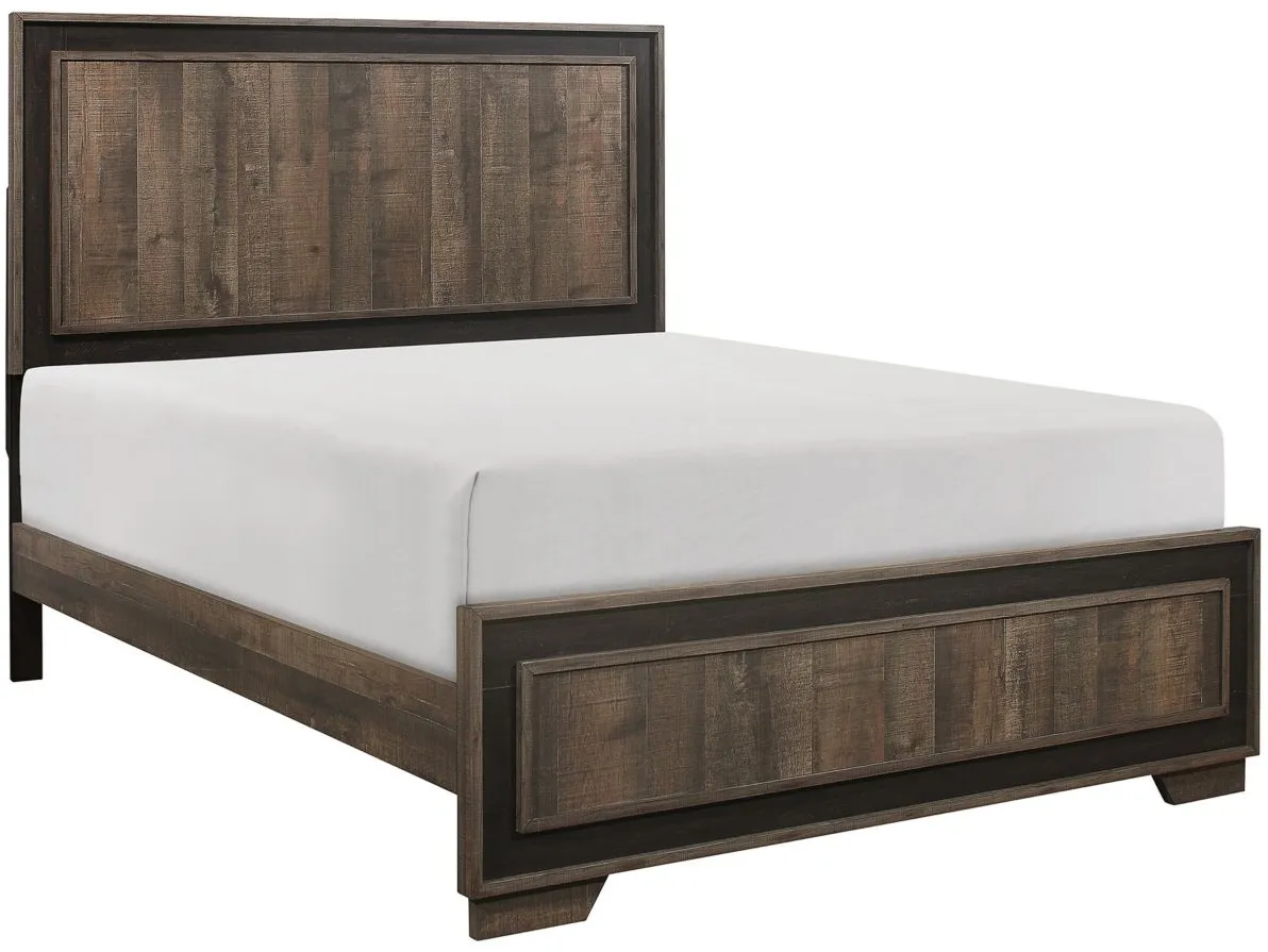 Kerren 4-pc. Bedroom Set in Rustic mahogany and dark ebony by Homelegance