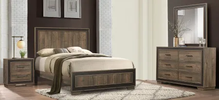 Kerren 4-pc. Bedroom Set in Rustic mahogany and dark ebony by Homelegance