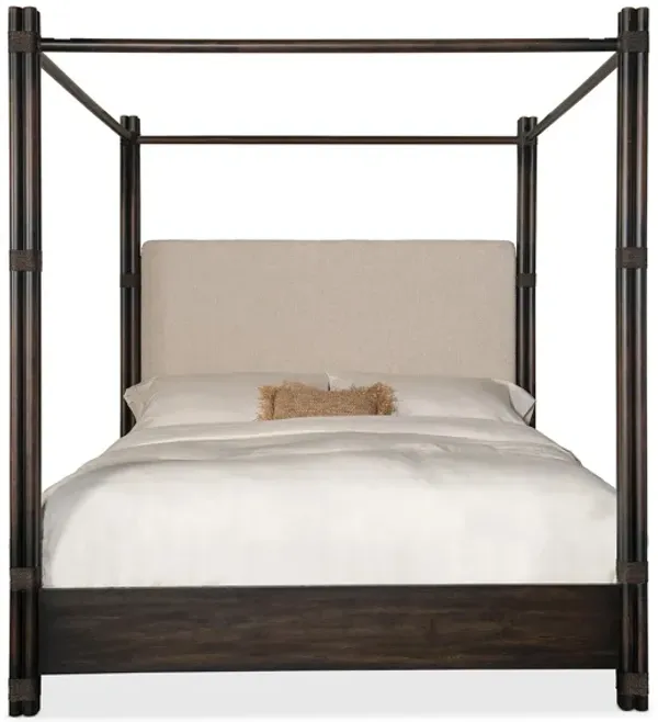 Retreat Pole Rattan Poster Bed w/Canopy