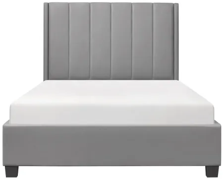 Beth Upholstered Platform Bed in Gray by Homelegance
