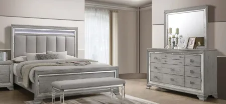 Vail Bedroom Dresser w/ Mirror in Light Gray by Crown Mark