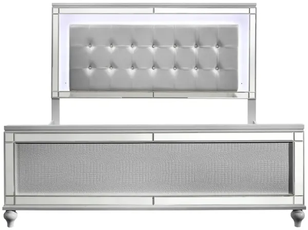Valentino Upholstered Panel Bed w/ LED Lighting