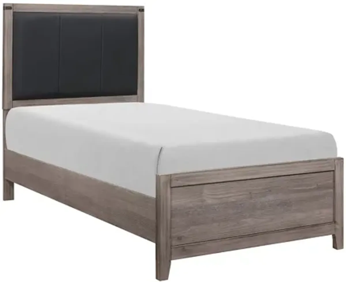 Piper Upholstered Bed in Gray by Homelegance